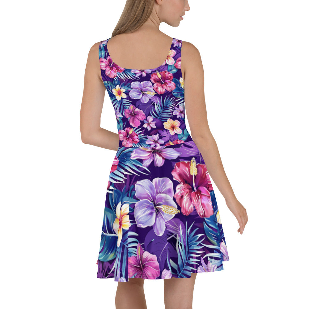 Tropical Print Skater Dress