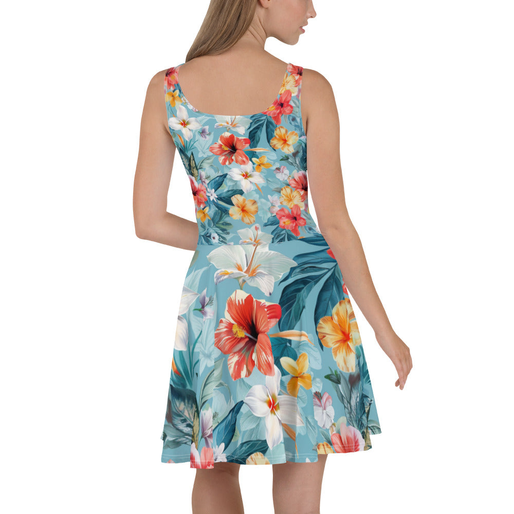Tropical Print Skater Dress