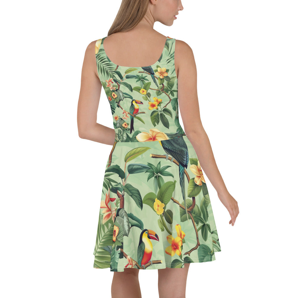 Tropical Print Skater Dress