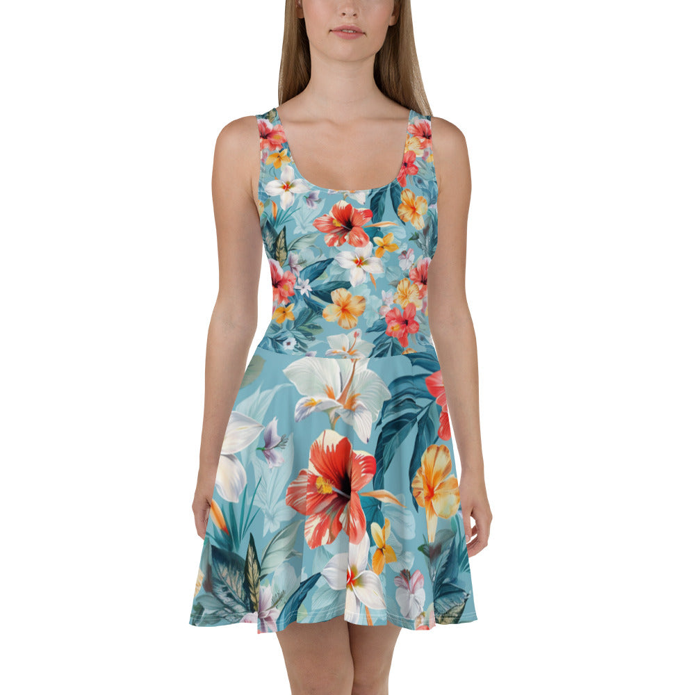 Tropical Print Skater Dress