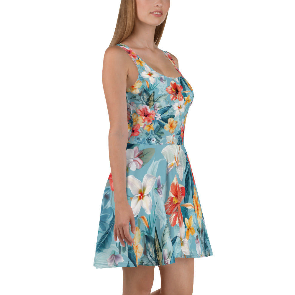 Tropical Print Skater Dress