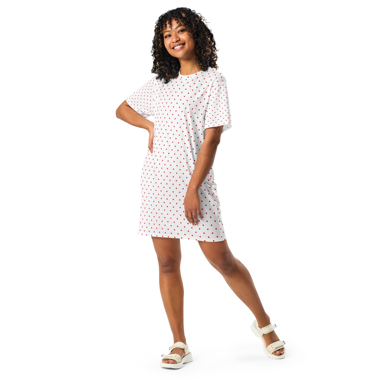 Pokatdot Red T-shirt dress