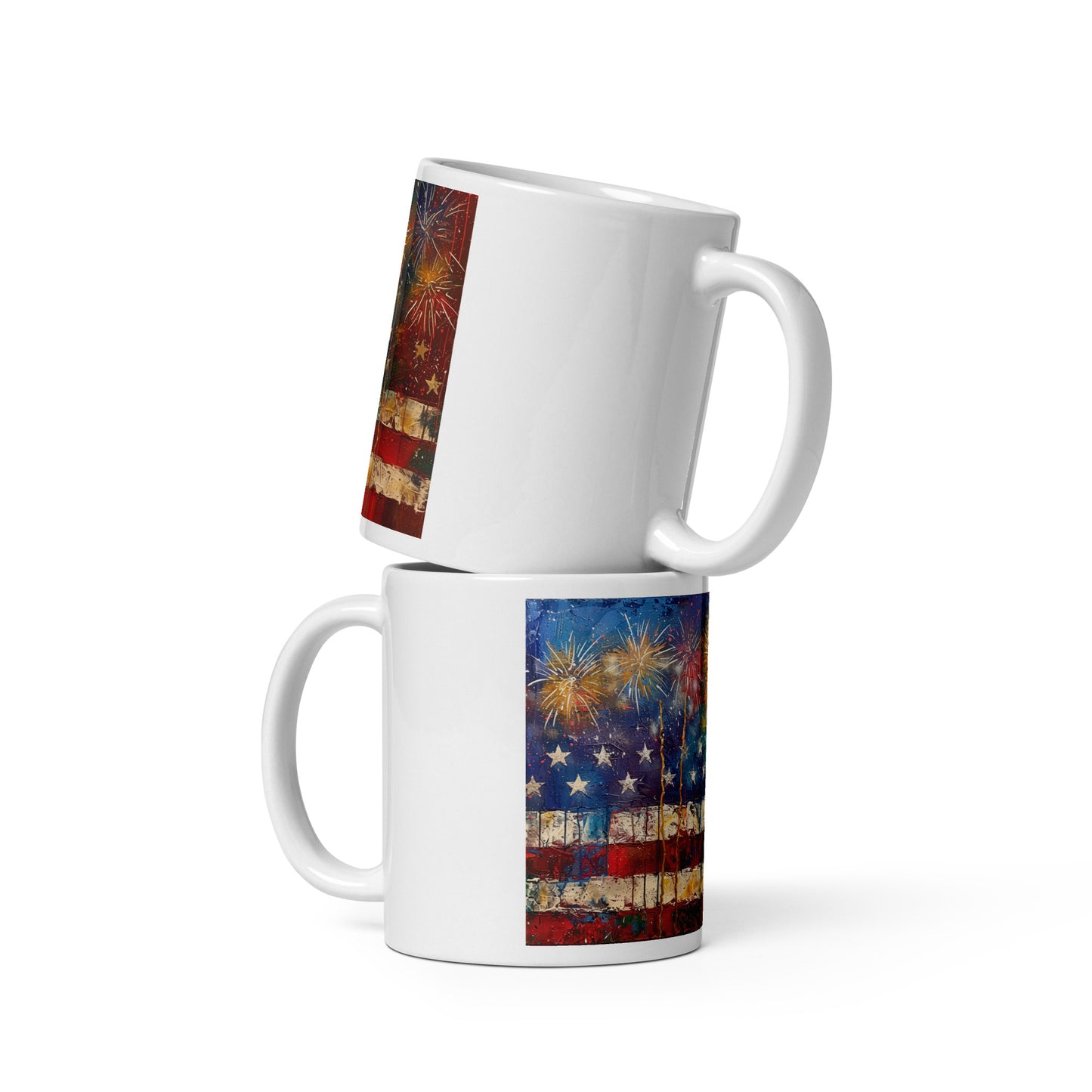 White glossy mug