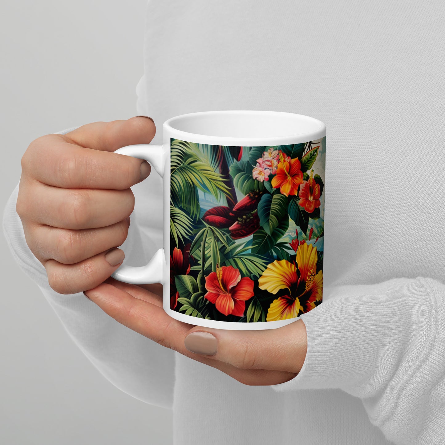 White glossy mug