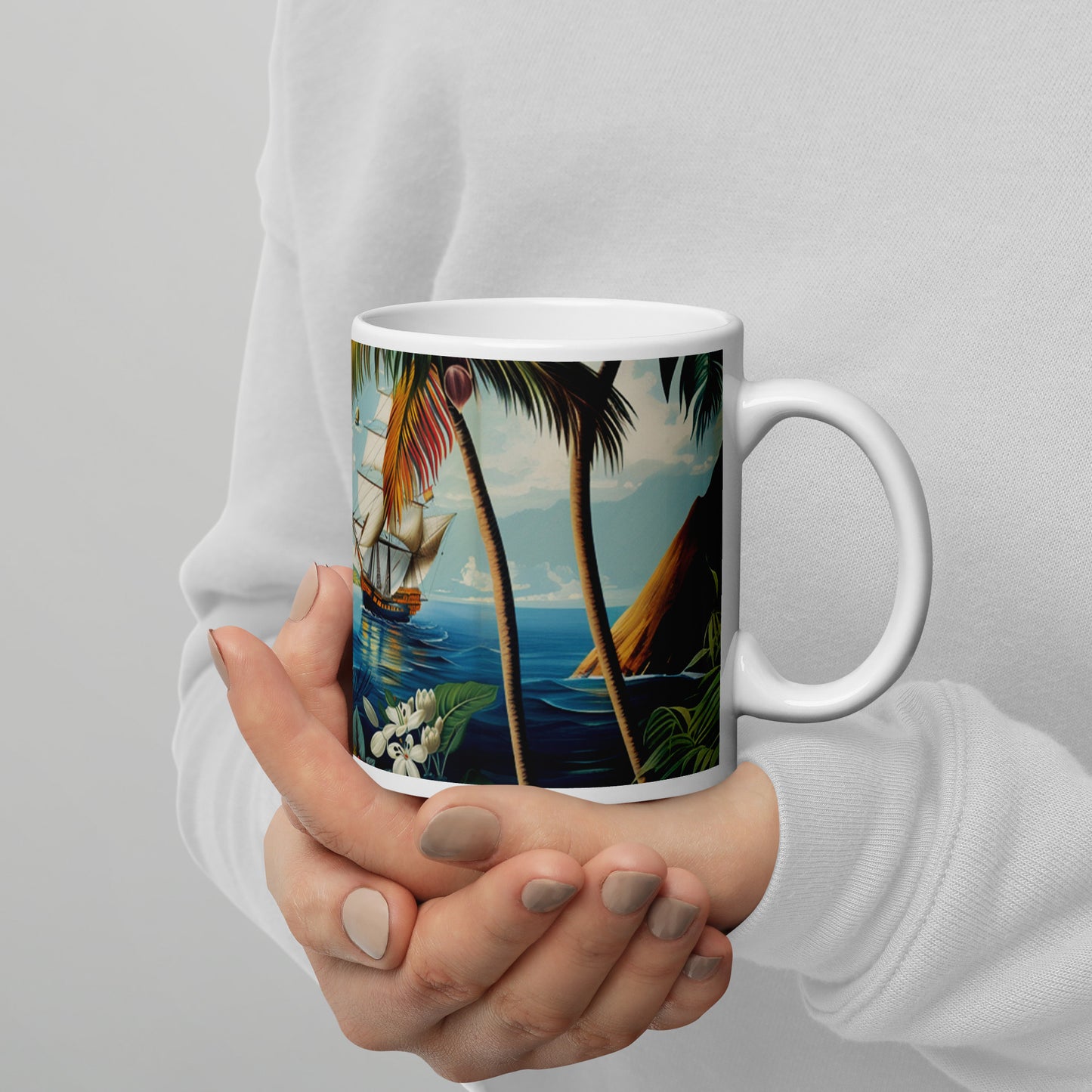 White glossy mug