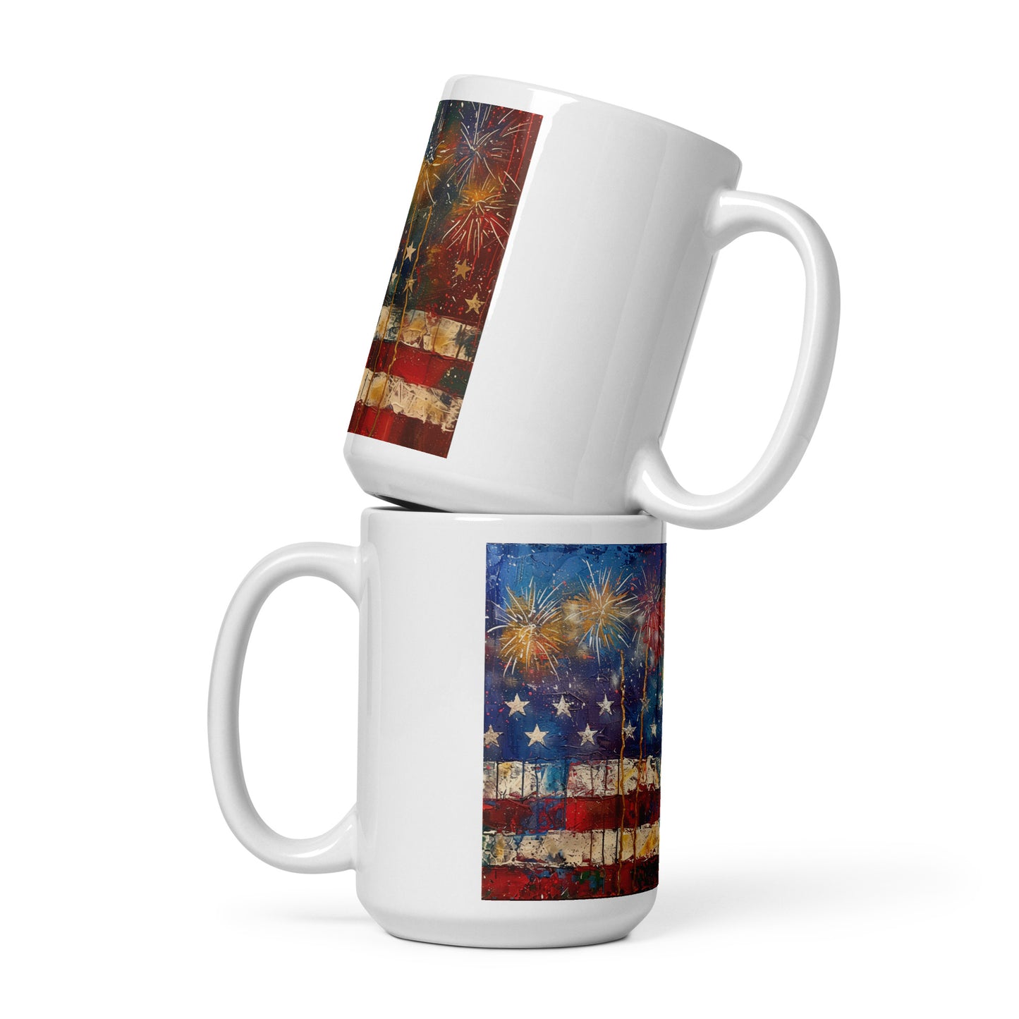 White glossy mug
