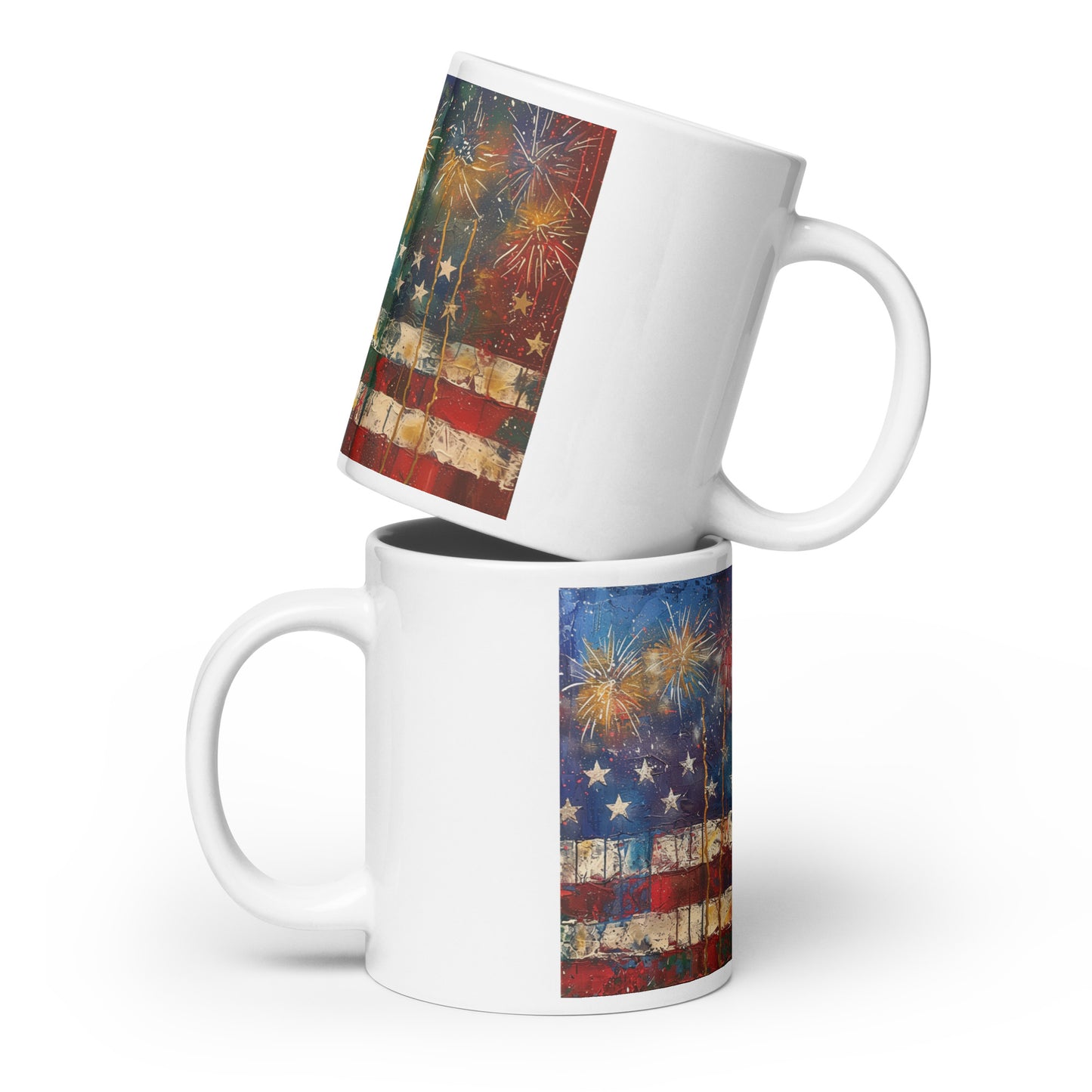 White glossy mug