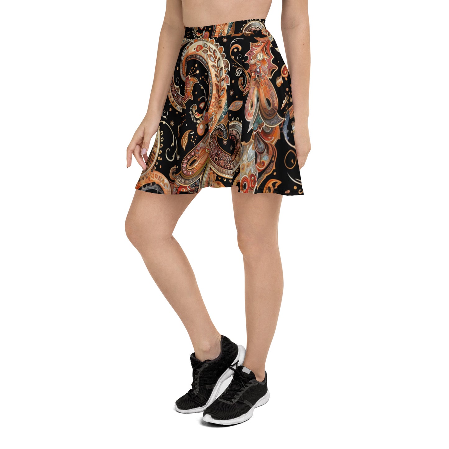 Paisley Print Skater Skirt